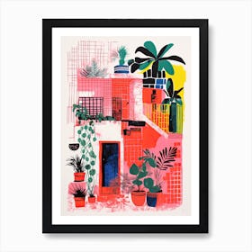 A House In Madrid, Abstract Risograph Style 3 Art Print