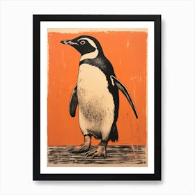 Penguin, Woodblock Animal Drawing 2 Art Print