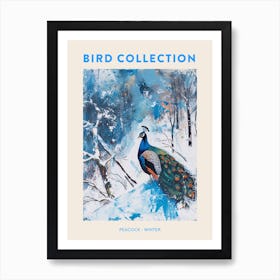 Peacock In A Winter Setting Painting 1 Poster Art Print