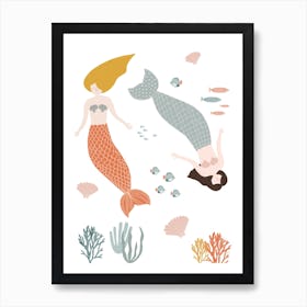 The Mermaids Nursery Art Print
