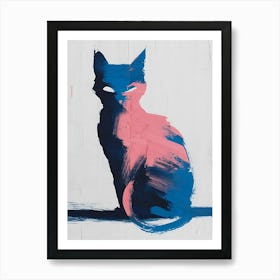 Cat In Pink And Blue Art Print