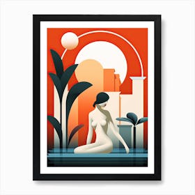 Woman In The Water Art Print