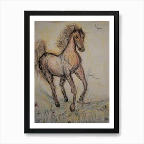 Horse In The Grass 1 Art Print