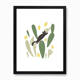 Cactus Cat Art Print