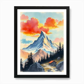 Switzerland Mountain Landscape Art Print