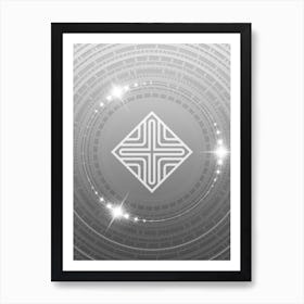 Geometric Glyph in White and Silver with Sparkle Array n.0195 Art Print