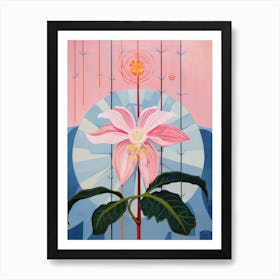 Monkey Orchid 2 Hilma Af Klint Inspired Pastel Flower Painting Art Print