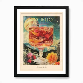 Orange Jelly Space Retro Collage Poster Art Print