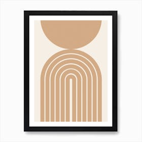 Abstract Rainbow Circle Orange Line Art Print