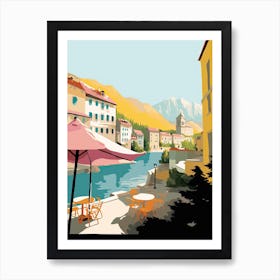 Kotor, Montenegro, Flat Pastels Tones Illustration 3 Art Print