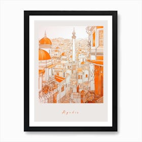 Agadir Morocco 2 Orange Drawing Poster Art Print