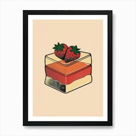 Strawberry Abstract Jelly Slice Poster