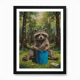 Raccoon In The Woods 1 Art Print