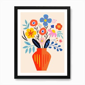 Floral Bouquet In A Vase Art Print