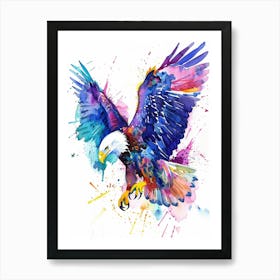 Eagle Colourful Watercolour 4 Art Print