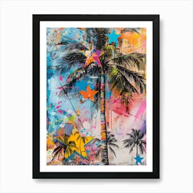 Palm Trees And Stars Art Print