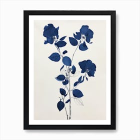 Blue Botanical Veronica Flower 4 Art Print