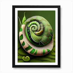 Olive Nerite Snail  Patchwork Art Print