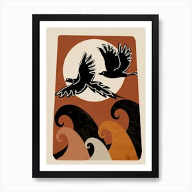 Abstract Art Of Flying Birds 2 Art Print