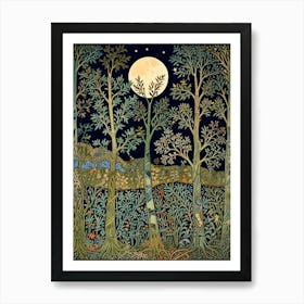 William Morris Moonlight In The Forest 19 Art Print