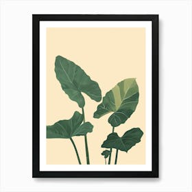 Elephant Ear Plant Minimalist Illustration 5 Art Print