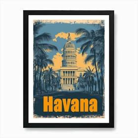 Aihrgdesign A Retro Travel Poster For Havana 4 Art Print