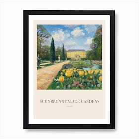 Schnbrunn Palace Gardens Vienna Vintage Cezanne Inspired Poster Art Print