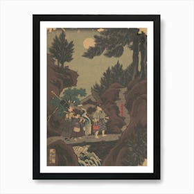 Shanaō Yoshitsune Learns Martial Arts In Sōjōgatani (Shanaō Sōjōgatani Ni Heijutsu O Manabu Zu) By Utagawa Art Print