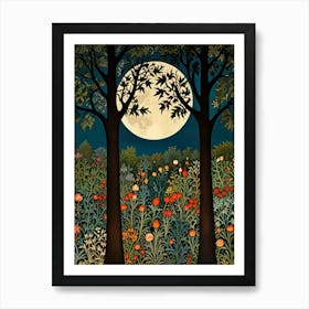 William Morris Moonlight In The Garden 20 Art Print