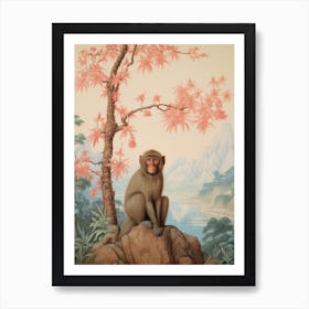 Macaque 2 Tropical Animal Portrait Art Print