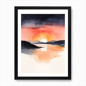Minimalist Sunset Watercolor Painting (30) Art Print