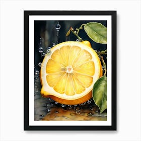 Lemon In Watercolor Technique Vintage Look Watercolor Trending 2 Art Print