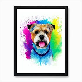 Border Terrier Rainbow Oil Painting Dog Art Print