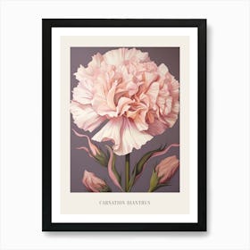 Floral Illustration Carnation Dianthus 1 Poster Art Print