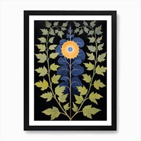 Delphinium 2 Hilma Af Klint Inspired Flower Illustration Art Print