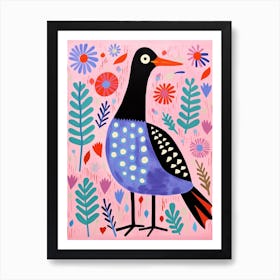 Pink Scandi Coot 4 Art Print