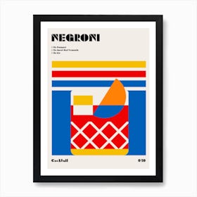 Negroni Bauhaus Cocktail Art Print Art Print