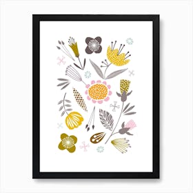 Olive Floral Art Print