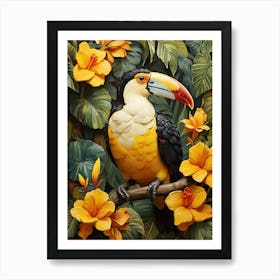 Jungle Toucan Yellow Art Print Art Print