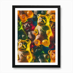 Retro Gummy Bears Candy Sweets Pattern 4 Art Print