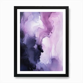 Lilac And Black Flow Asbtract Painting 3 Art Print