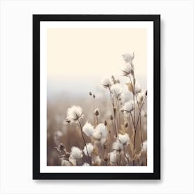 White Cotton Flowers Photography Art Print