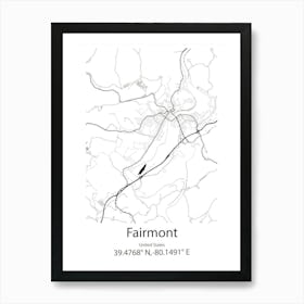 Fairmont,United States Minimalist Map Art Print