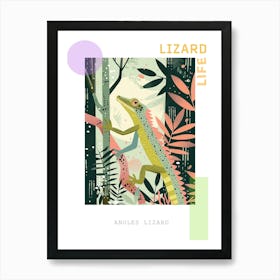 Anoles Lizard Abstract Modern Illustration 2 Poster Art Print