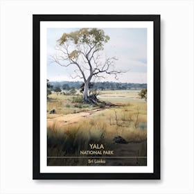 Yala National Park Sri Lanka Watercolour 2 Art Print