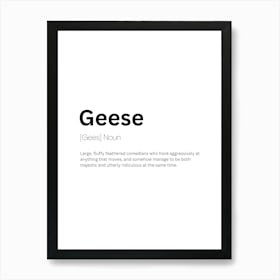 Geese Definition Meaning Art Print