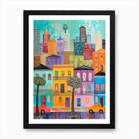 Kitsch Colourful New Orleans 4 Art Print