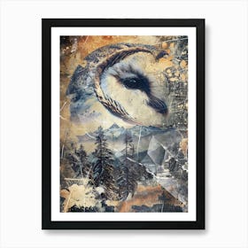 Poster Owl Wild Animal Illustration Art 01 Art Print