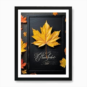 A Maple Leaf Intricately Crafted In Vibrant Yellow And Orange Hues To Showcase Autumns Majesty Re (6) Art Print