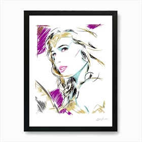 Wonder Woman (Gal Gadot) B - Retro 80s Style Art Print